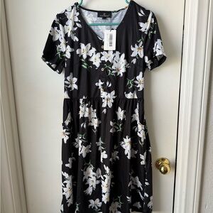 Floral Black Dress